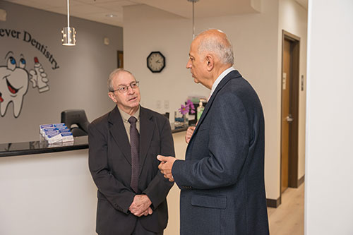 two colleagues talking